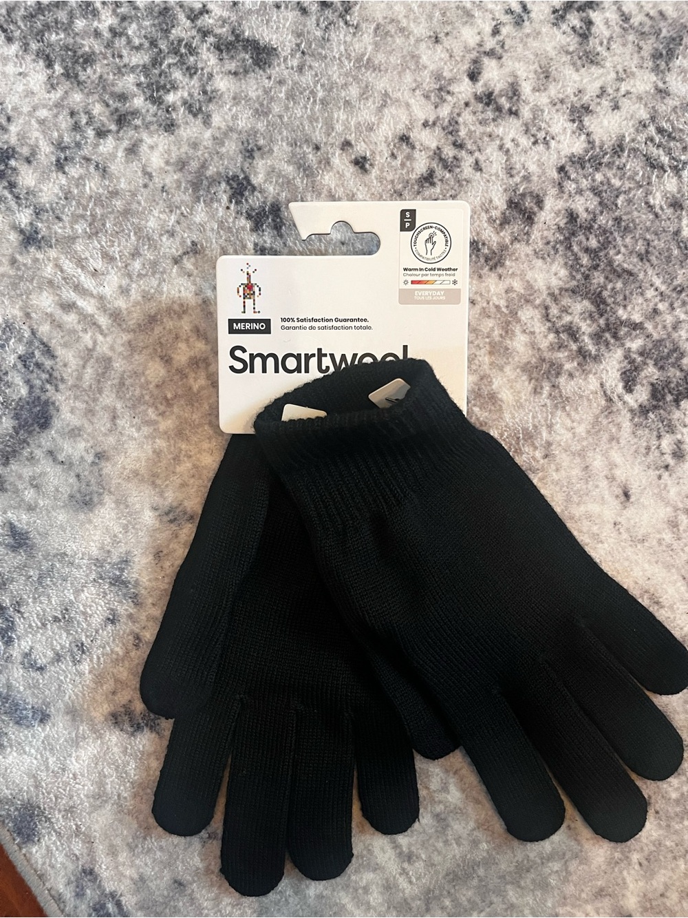 Smartwool Black Merino Touchscreen Knit Gloves or use as a Liner